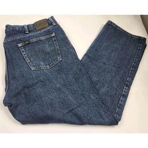 LEE Mens 40x30 Regular Fit Blue Jeans Dark Wash